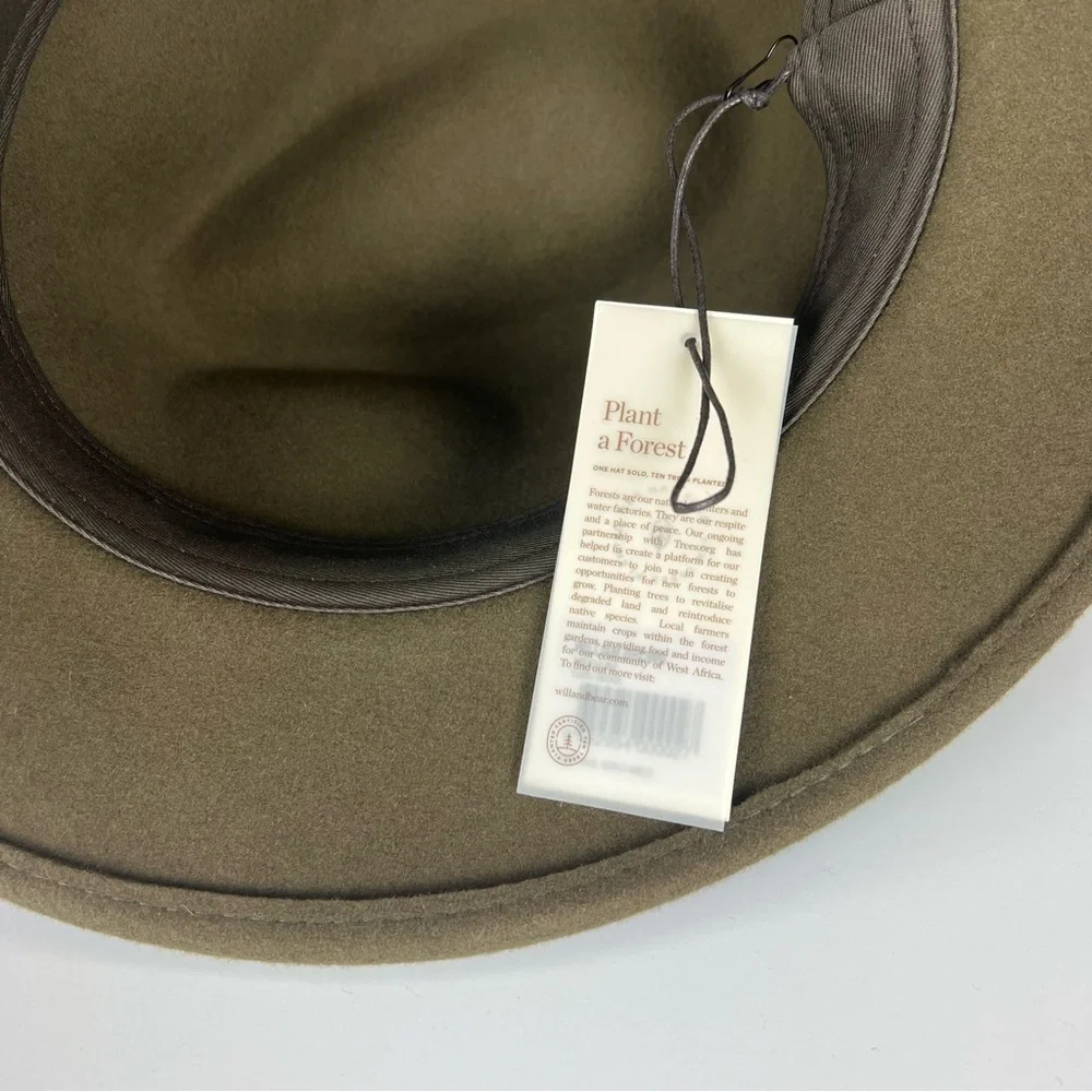 Will + Bear Australian Wool William Brown Wide Brim Crushable Travel Hat Unisex